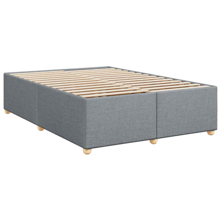 Boxmadras med topmadras Lysegrå 140 x 200 cm Stof