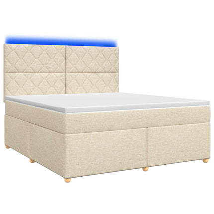 Boxmadras med topmadras Cremefarvet 160 x 200 cm Stof