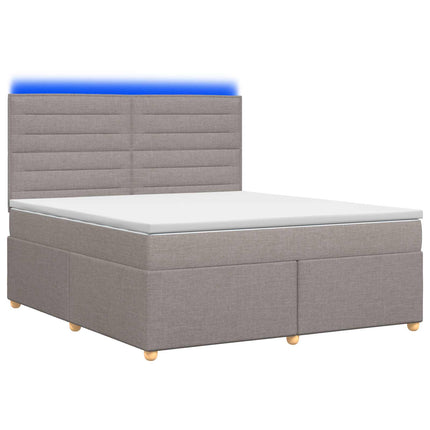 Boxmadras med topmadras Gråbrun 180 x 200 cm Stof