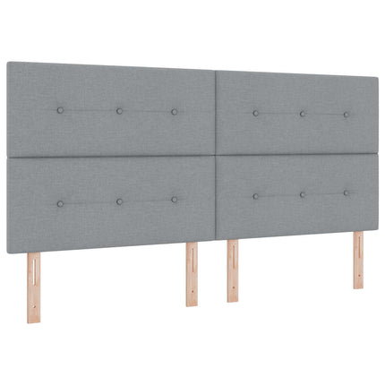 Boxmadras med topmadras Lysegrå 200 x 200 cm Stof
