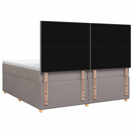 Boxmadras med topmadras Gråbrun 200 x 200 cm Stof