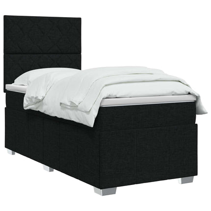 LED boksmadrasseng med madras Sort 80 x 200 cm Stof