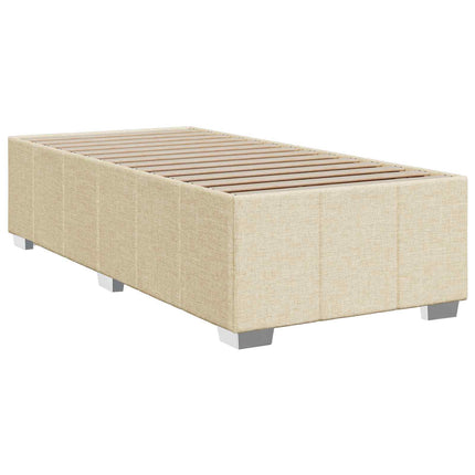 LED boksmadrasseng med madras Cremefarvet 90 x 200 cm Stof