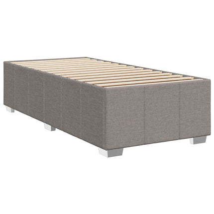 LED boksmadrasseng med madras Gråbrun 100 x 200 cm Stof