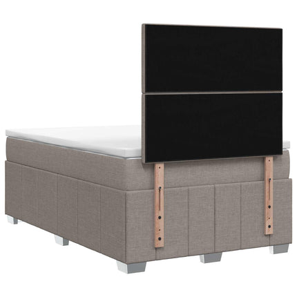 LED boksmadrasseng med madras Gråbrun 120 x 190 cm Stof