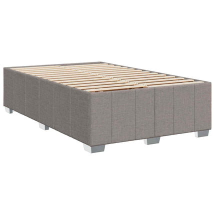 LED boksmadrasseng med madras Gråbrun 120 x 200 cm Stof