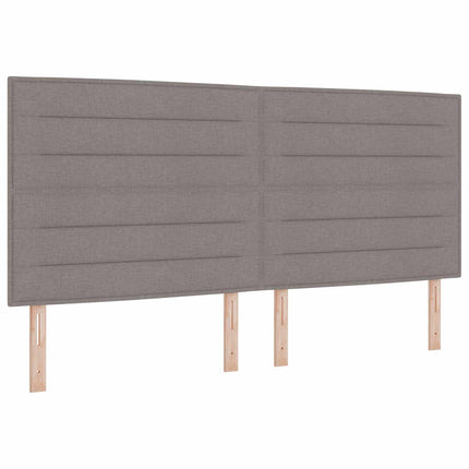 LED boksmadrasseng med madras Gråbrun 200 x 200 cm Stof