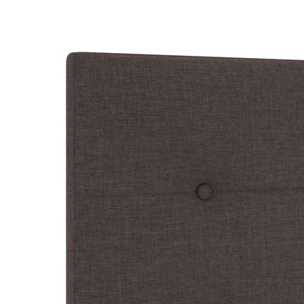 LED boksmadrasseng med madras Mørk Brun 90 x 200 cm Stof