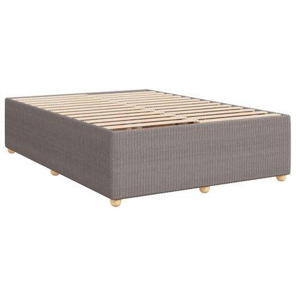 LED boksmadrasseng med madras Gråbrun 140 x 190 cm Stof