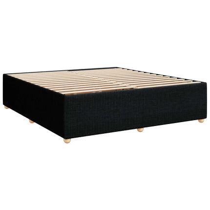 LED boksmadrasseng med madras Sort 140 x 200 cm Stof