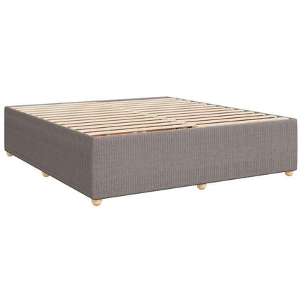 LED boksmadrasseng med madras Gråbrun 140 x 200 cm Stof