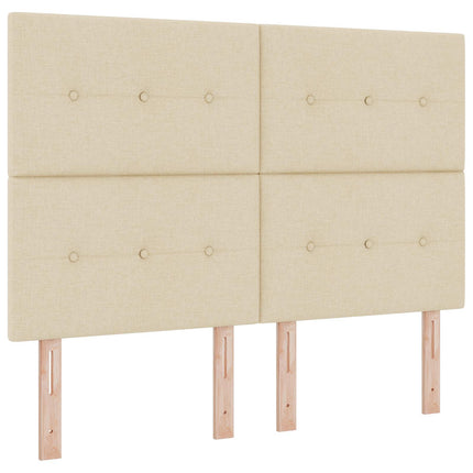 LED boksmadrasseng med madras Cremefarvet 160 x 200 cm Stof