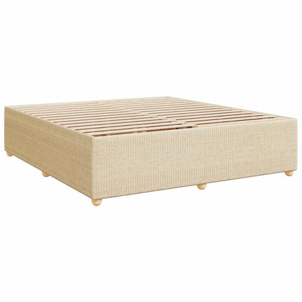 LED boksmadrasseng med madras Cremefarvet 160 x 200 cm Stof