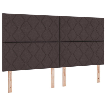 LED boksmadrasseng med madras Mørk Brun 180 x 200 cm Stof