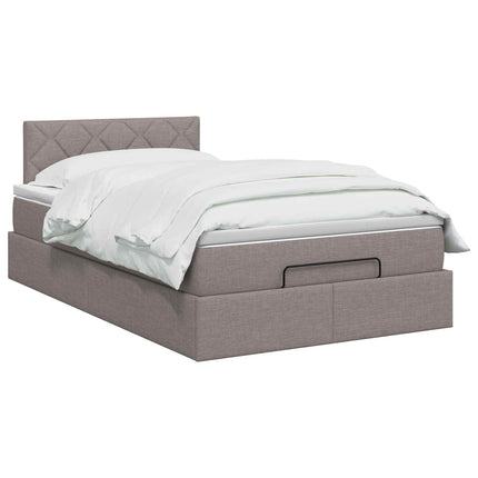 Ottoman seng med madras Gråbrun 120 x 190 cm Stof