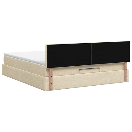 Ottoman seng med madras Cremefarvet 180 x 200 cm Stof