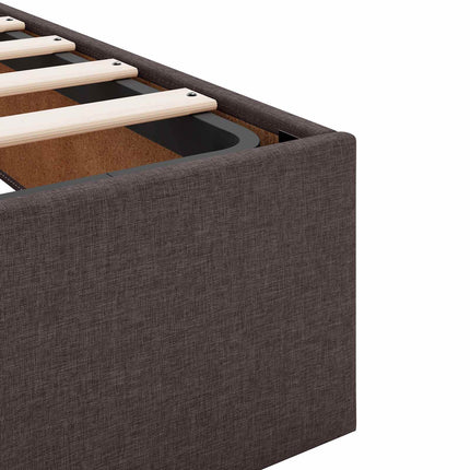 Ottoman seng med madras Mørk Brun 200 x 200 cm Stof
