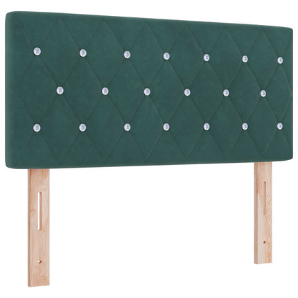 Ottoman seng med madras Mørkegrøn 120 x 190 cm Fløjl