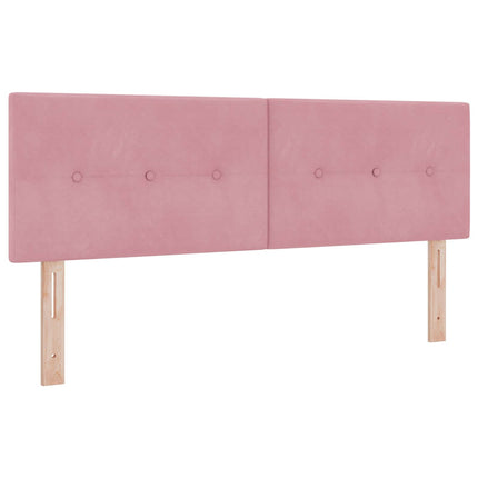 Ottoman seng med madras Lyserød 160 x 200 cm Fløjl