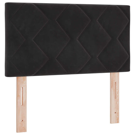 Ottoman seng med madras med hovedgærde Sort 80 x 200 cm Fløjl