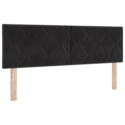Ottoman seng med madras med hovedgærde Sort 160 x 200 cm Fløjl