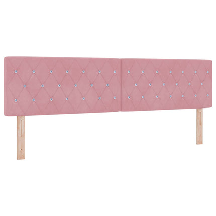 Ottoman seng med madras med hovedgærde 2 pcs Lyserød Fløjl