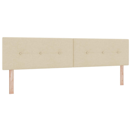 Ottoman seng med madras og LED Cremefarvet 200 x 200 cm Stof