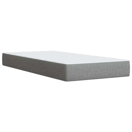 Ottoman seng med madras og LED Lysegrå 100 x 200 cm Stof
