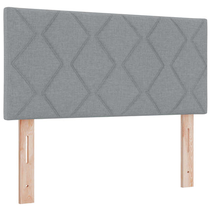 Ottoman seng med madras og LED Lysegrå 120 x 190 cm Stof