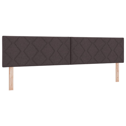 Ottoman seng med madras og LED Mørk Brun 200 x 200 cm Stof