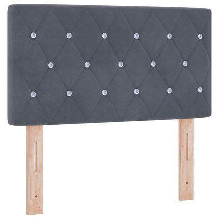 Ottoman seng med madras og LED Mørkegrå 80 x 200 cm Velour