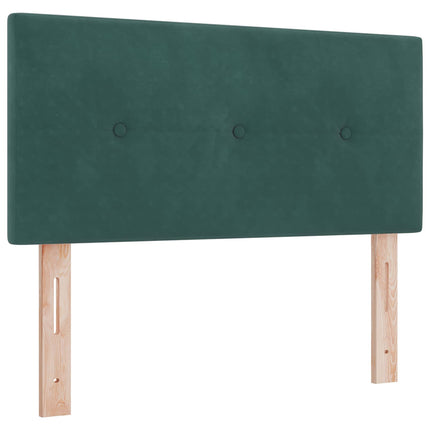 Ottoman seng med madras og LED Mørkegrøn 120 x 190 cm Velour