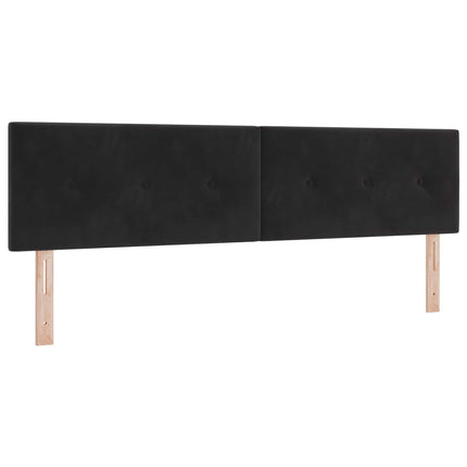 Ottoman seng med madras og LED Sort 180 x 200 cm Velour