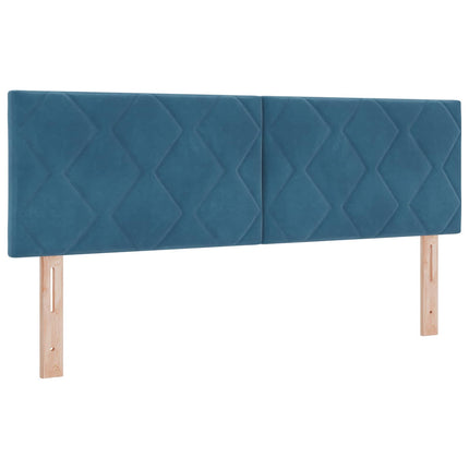 Ottoman seng med madras og LED Mørkeblå 160 x 200 cm Velour