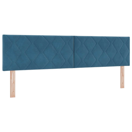 Ottoman seng med madras og LED Mørkeblå 180 x 200 cm Velour