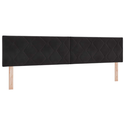 Ottoman seng med madras og LED Sort 200 x 200 cm Velour