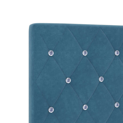 Ottoman seng med madras og LED Mørkeblå 160 x 200 cm Velour