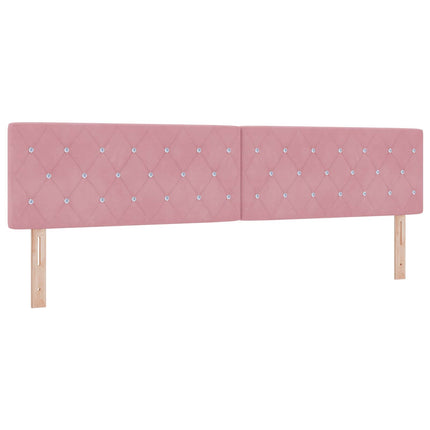 Ottoman seng med madras og LED Lyserød 200 x 200 cm Velour