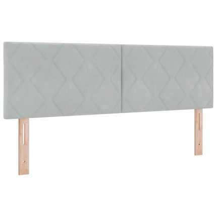 Ottoman seng med madras og LED Lysegrå 160 x 200 cm Velour