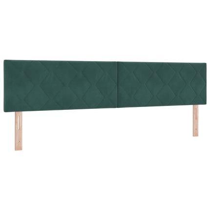 Ottoman seng med madras og LED Mørkegrøn 200 x 200 cm Velour