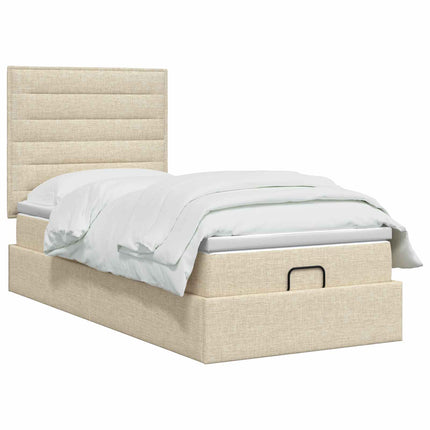 Ottoman seng med madras Cremefarvet 80 x 200 cm Stof