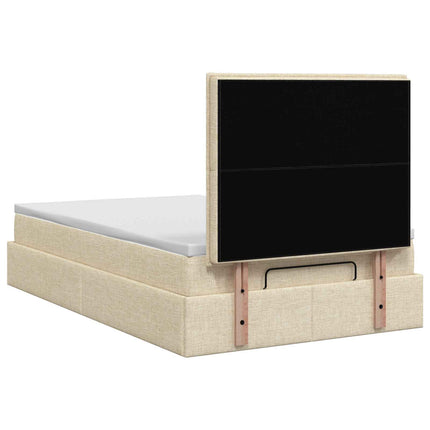 Ottoman seng med madras Cremefarvet 120 x 190 cm Stof