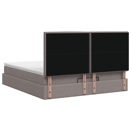Ottoman seng med madras Gråbrun 140 x 190 cm Stof