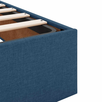 Ottoman seng med madras med hovedgærde Blå 90 x 190 cm Stof