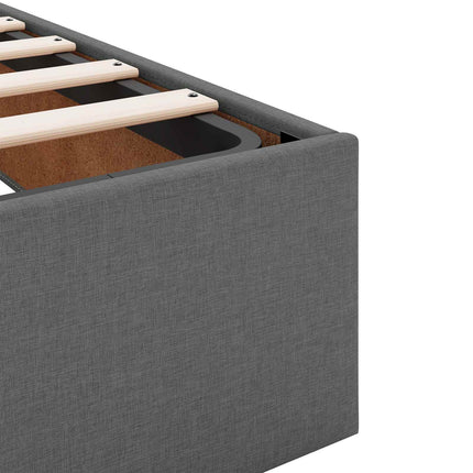 Ottoman seng med madras Mørkegrå 90 x 200 cm Stof