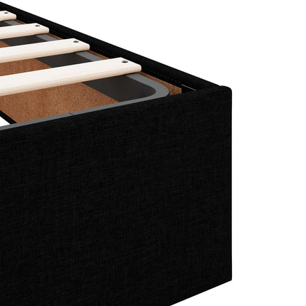 Ottoman seng med madras med hovedgærde Sort 140 x 190 cm Stof