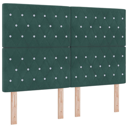 Ottoman seng med madras Mørkegrøn 140 x 190 cm Fløjl