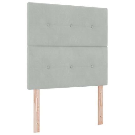 Ottoman seng med madras Lysegrå 120 x 190 cm Fløjl