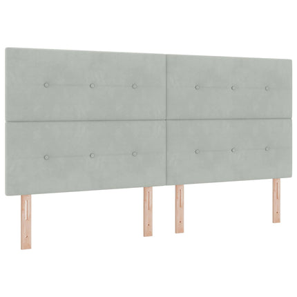 Ottoman seng med madras Lysegrå 200 x 200 cm Fløjl