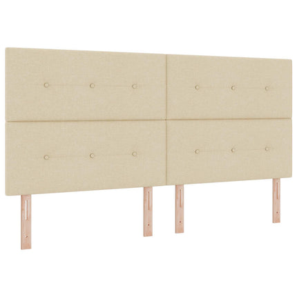 Ottoman seng med madras og LED Cremefarvet 200 x 200 cm Stof